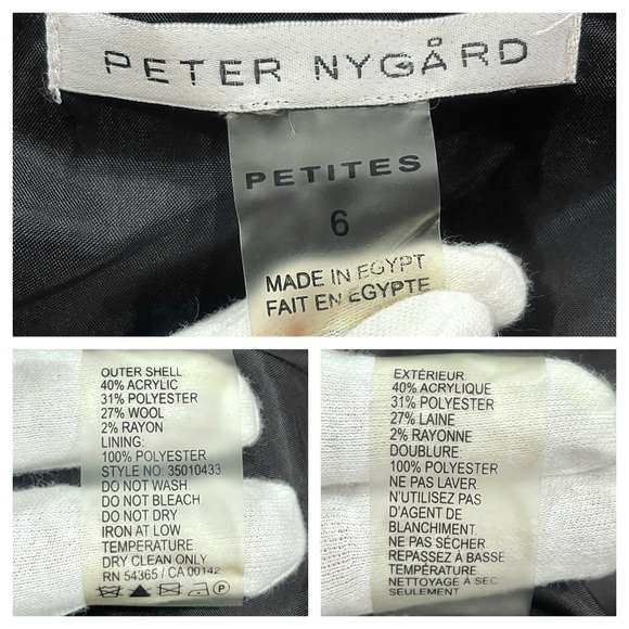 PETER NYGARD Ruffled Tweed Black and Silver Blazer Jacket EUC - Picture 3 of 11